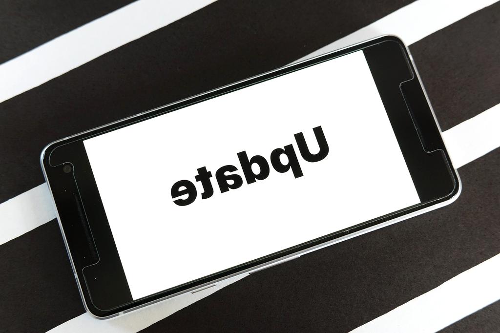 Modern devices receiving software updates with digital interface elements